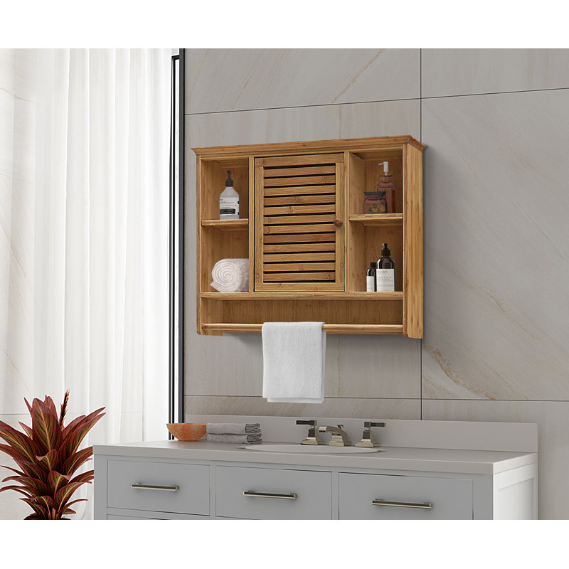 Red Barrel Studio® Armoire de salle de bain murale en bois massif l 25,6 po x h 21,5 po x p 7 po